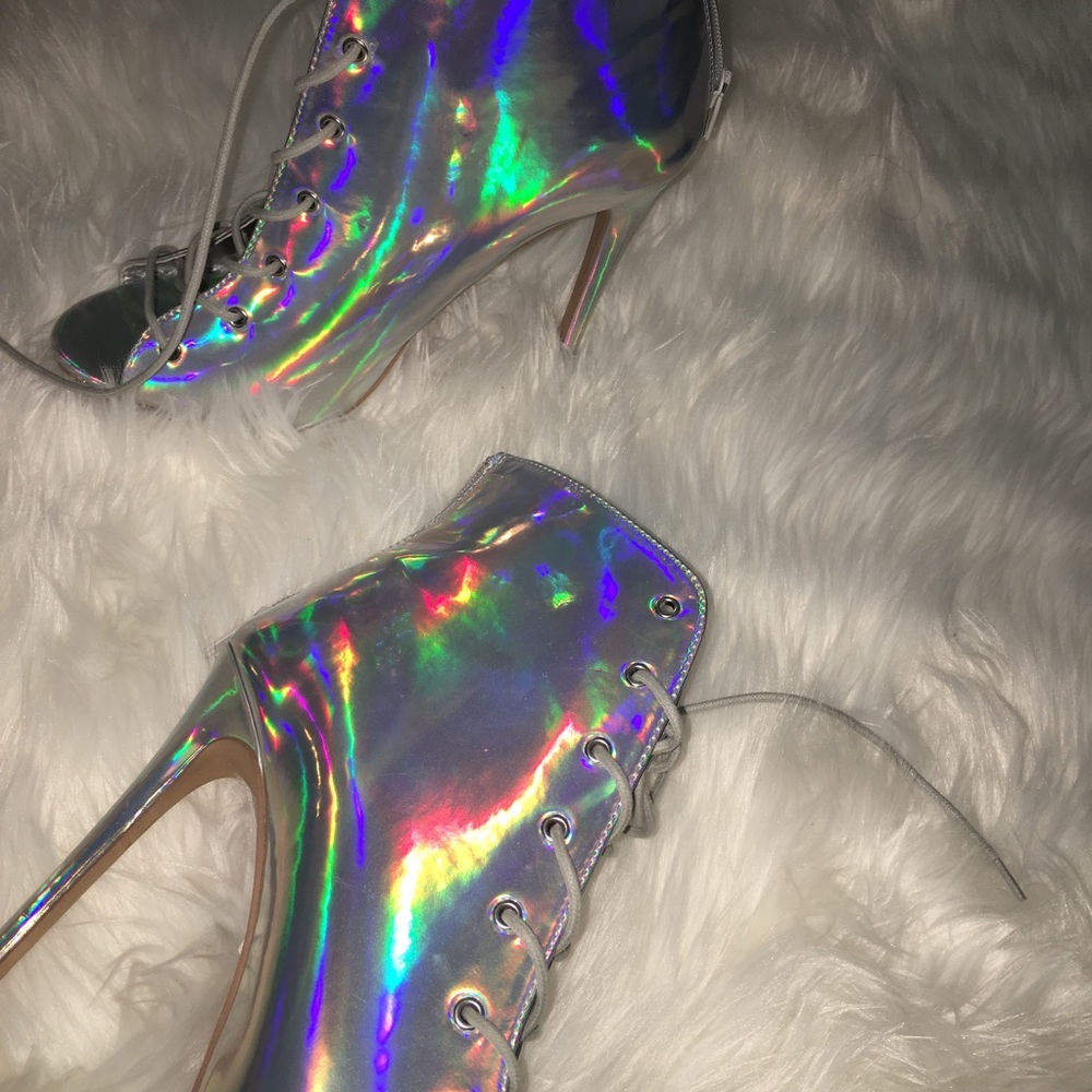 Holographic Lace Ups Heels✨